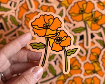Cute Poppy Flower Sticker