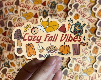 Cozy Fall Vibes- Cute Boho Sticker-Matte Vinyl