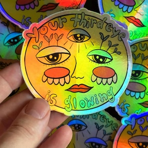 Your Third Eye Holographic Sticker – Spiritual Vinyl Decal, Waterproof, Spiritual, Hippie Vibes