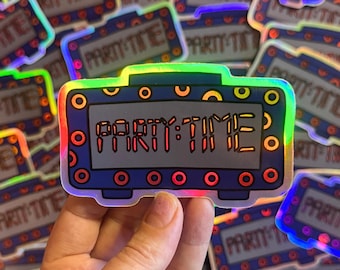 Party Time Phish Sticker: Weatherproof Holographic Decal