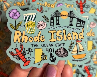 Rhode Island Sticker - Glossy Vinyl– Waterbottle, laptop, outdoor decal