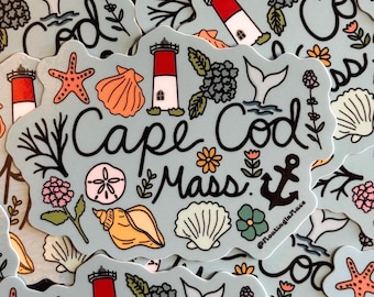 Cape Cod Sticker - Glossy Vinyl– Waterbottle, laptop, outdoor decal