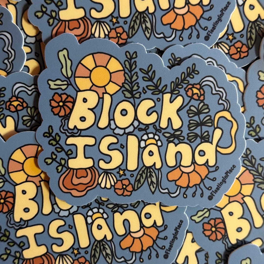 Block Island Sticker: Weatherproof Matte Vinyl Decal - Etsy