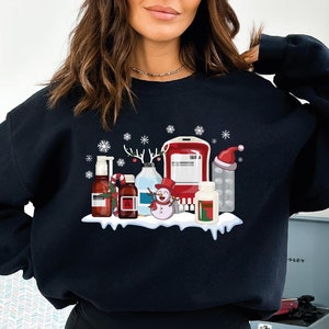 Christmas Pharmacy Sweatshirt,Retro Christmas Nurse Comfort Colors T-shirt,Pharmacist Christmas Hoodie,Funny Nurse Christmas Shirt,Xmas Gift