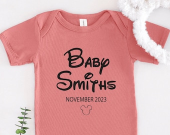 Personalized Announcement Baby Onesie®, Personalized Disney Bodysuit , Coming Soon Onesie® , Kids Birthday Shirt