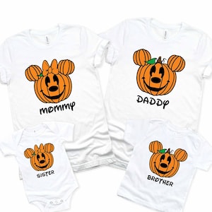 Family Matching Disney Halloween Trip Shirt, Minnie Mickey Halloween Pumpkin Shirt, Family Halloween Party Gift, Disneyland Halloween Shirt