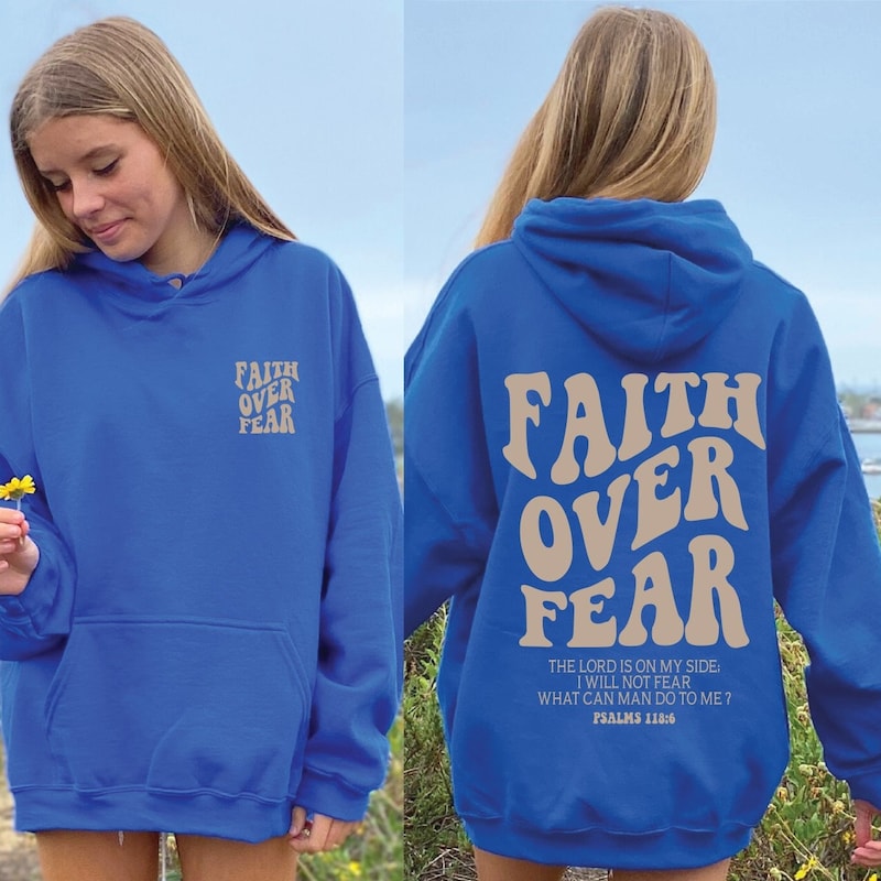 FAITH OVER FEAR Dropped Shoulder Hoodie