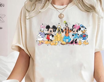 Comfort Colors® Mickey and Friends Shirt, Watercolor Disney Shirt, Disney Vacation Sweatshirt,Retro Walt Disney Shirt,Disney Family Vacation