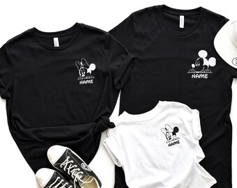 Custom Mickey and Minnie Shirt, Matching Mickey Minnie Disneyworld Shirts, Retro Disney Pocket Size Print Shirts, Disney Family Shirts