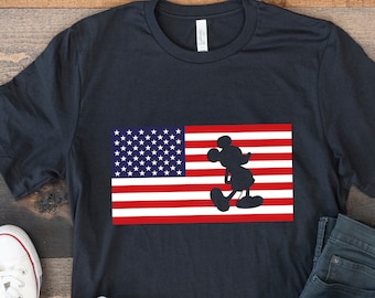 4th Of July Mickey Shirt, Mickey USA Flag T-shirt, Disney Tees, Independence Shirt, Patriotic Disney Tee, USA Flag Shirts, Stars And Stripes