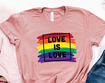 Love is Love Shirt, Love is Love Shirt Women, Love is Love Shirt Men, Love is Love Shirt Plus Size,  Rainbow Shirt Retro, Love is Love