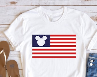 Mickey USA Flag T-shirt, 4th Of July Mickey Shirt, Disney Tees, Independence Shirt, Patriotic Disney Tee, USA Flag Shirts, Stars And Stripes