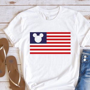 Mickey USA Flag T-shirt, 4th Of July Mickey Shirt, Disney Tees, Independence Shirt, Patriotic Disney Tee, USA Flag Shirts, Stars And Stripes