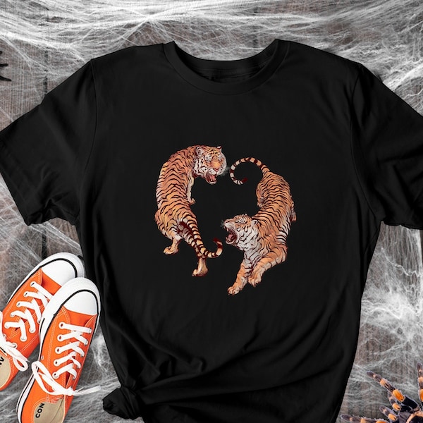 Sequin Tiger Round Neck T-Shirt
