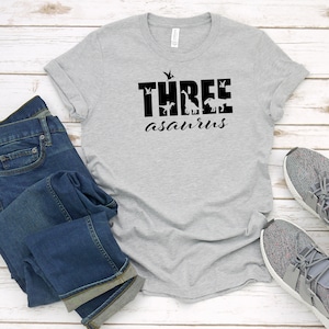 Three A Saurus Shirt, Birthday Dinosaur Dino Shirt, Dinosaur Party, Gift Idea for 3 Year Old , 3rd Birthday Present, Three Year Birthday