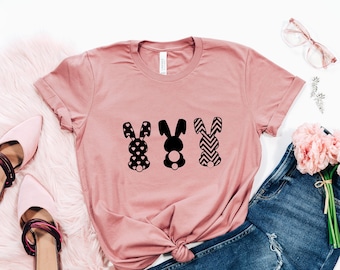 Easter shirt, Easter shirt, Easter bunny shirt, Women Easter shirt, Rabbit with shirt, Cute Bunny Shirt, Cute Easter Tee, bunny Tee