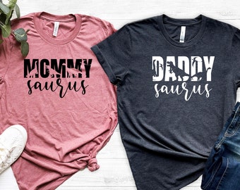 Mommysaurus Daddysaurus Shirts - Family Dinosaur Shirts - Cute Dinosaur Mom Dad Shirts - Dinosaur Birthday Party Shirts - Dinosaur Themed T