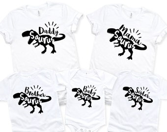 Dinosaur Family Shirts, Saurus Shirts, Family Matching T-shirts,Mama Saurus Shirt - Papa Saurus Tee Shirt - Family Tees- Matching family