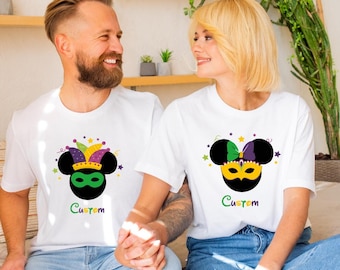 Camiseta personalizada de Disney para el Mardi Gras / Camiseta a juego de Mickey y Minnie para el Mardi Gras / Mardi Gras de Disneyland / Camisetas de Disney para el Carnaval 2027