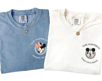 Pocket Size the Happiest Dad on Earth T-Shirt, Dad on Earth Shirt, Disney Trip Shirt, Mickey Minnie Shirt, Mama Gift Tees, Dad Gift Shirt
