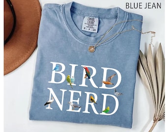 Bird Nerd Comfort Colors® T-Shirt, Funny Bird Watcher Shirt, Bird Watching Shirt, Bird Lover Tee, Nature Lover Shirts, Gift For Bird Lover