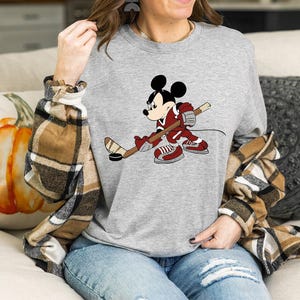 Mickey Mouse Hockey Hoodie/Sweatshirt, Hockey Sweatshirt, Funny Hockey Player Gift Hoodie, Hockey Team Disney Trip Sweater, Hockey Mom Gift image 4