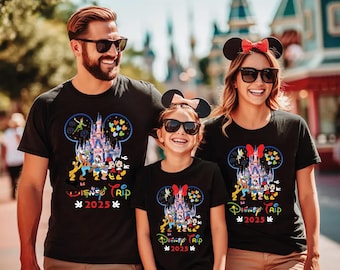 Personalized Disney Trip Shirts, Disneyland Shirts, Disney Vacation T-shirt, Disneyworld Family Matching Shirt, Magical Castle Shirt
