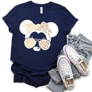 Disney Leopard Bandana Minnie Mouse Shirt,Cute Disney Mom Sweatshirt,Leopard Minnie Ear Tee, Leopard Women Tee,Disney Family Vacation Hoodie 画像 2