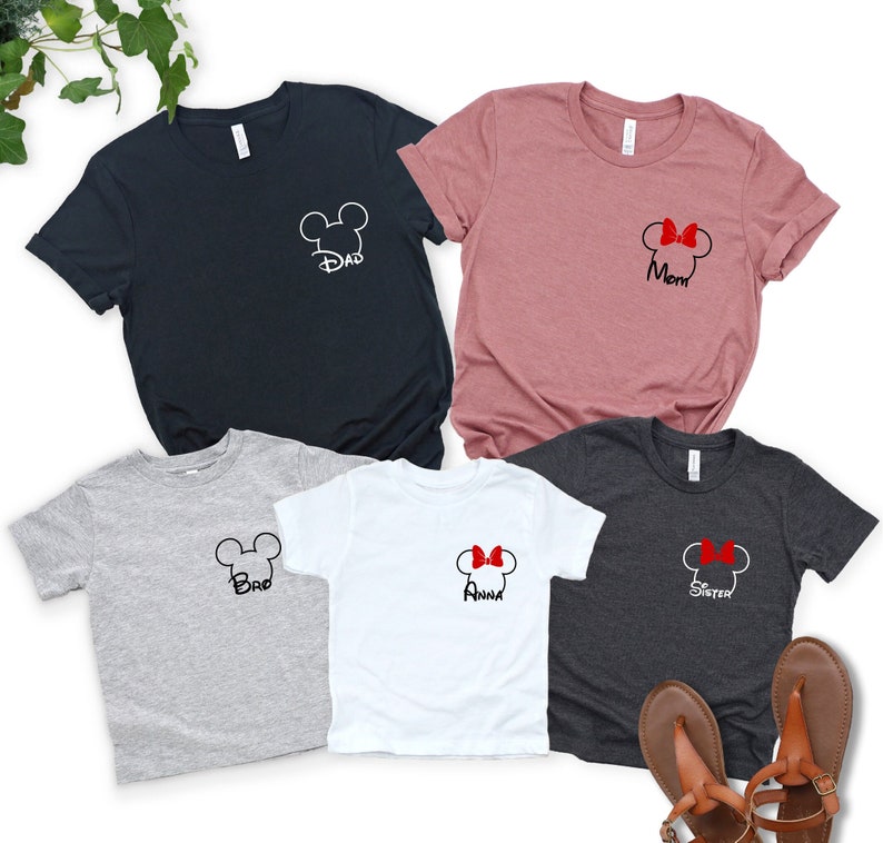 Disney Family Shirts, Mickey and Minnie Pocket Shirt,Minnie T-shirt, Disneyworld Tee, Family Disney T-shirt, Unisex Shirts