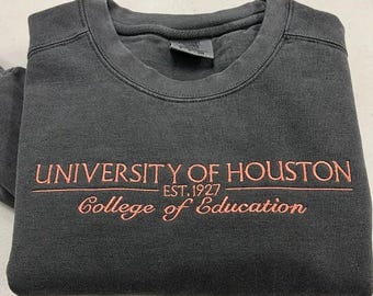 Custom University Embroidered Comfort Colors® Shirt or Sweatshirt, Personalized Embroider College Name Year and Major Gift