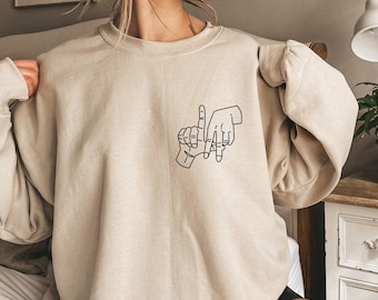 Pocket Sweatshirt: LA Hands Design - Unisex Casual Wear