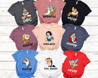 Disney Seven Dwarfs Shirts, Disney Family Shirts, 7 Dwarfs T-Shirts, Matching Dwarf Shirt, Disney Vacation Group Outfit, Family Vacation Tee
