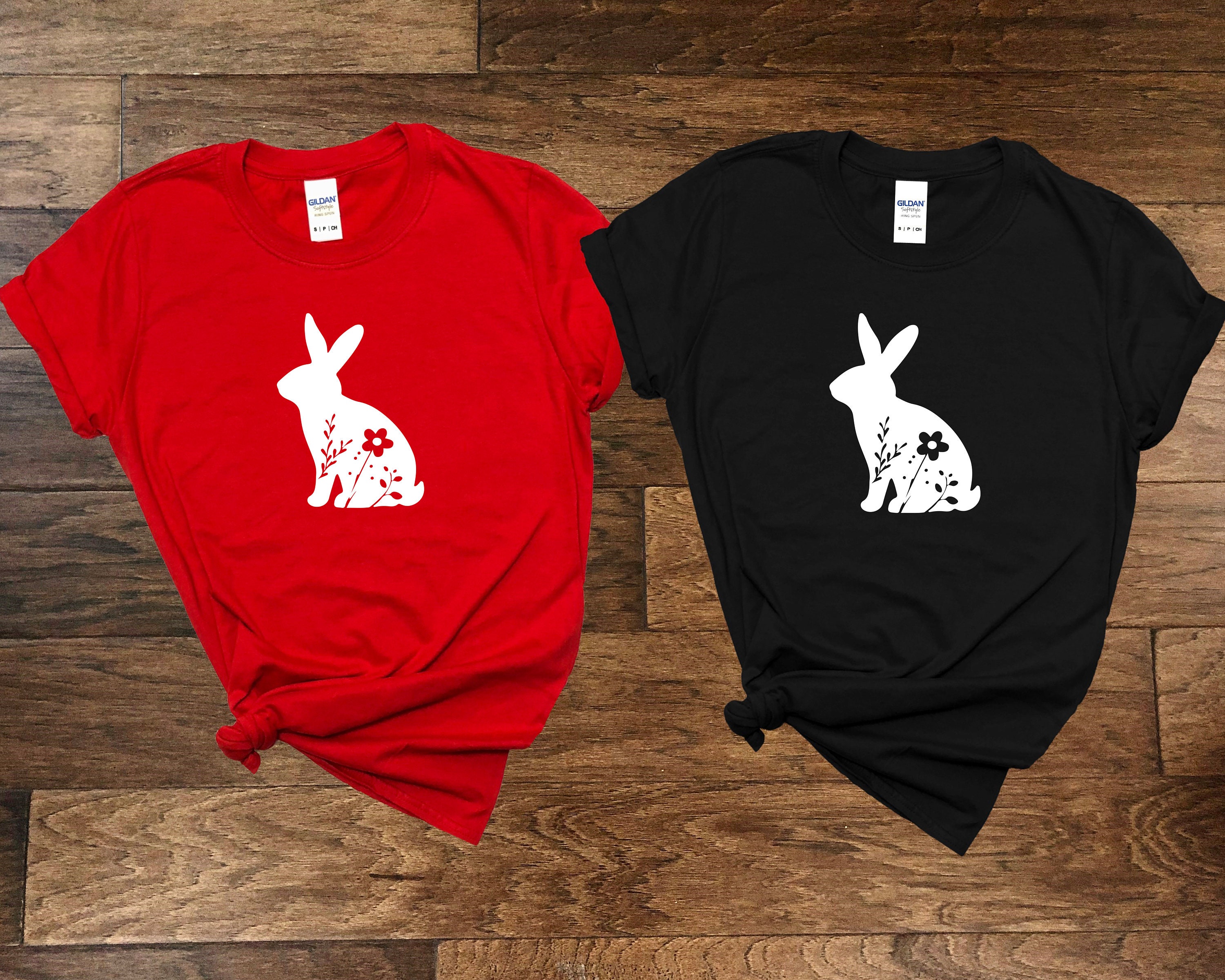 Floral Rabbit Shirt, Rabbit Silhouette , Bunny Shirt, Easter Shirt ...