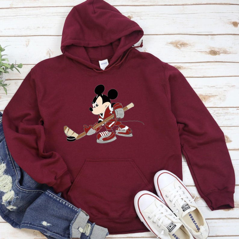 Mickey Mouse Hockey Hoodie/Sweatshirt, Hockey Sweatshirt, Funny Hockey Player Gift Hoodie, Hockey Team Disney Trip Sweater, Hockey Mom Gift image 6