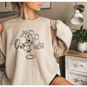 Disney Sketch Sweatshirt, Mickey Silhouette Sweat, Mickey Sketch Tee, Disney Trip Sweat, Disney Vacation Sweat,Disney Family Vacation Hoodie