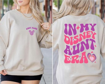 Custom In My Disney Aunt Era Sweatshirt,Custom aunt shirt,Personalized auntie shirt Minnie Aunt Shirt, Favorite Aunt Sweater