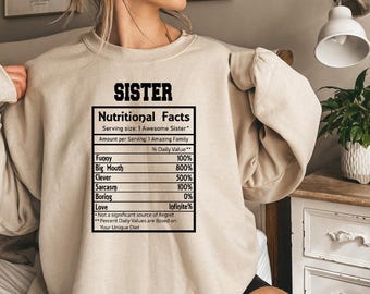 Personalized Sister Birthday Gift Sweatshirt, Funny Sister Life Hoodie, Custom Cool Sister Vibes Hoodie, Sarcastic Sister Sweater