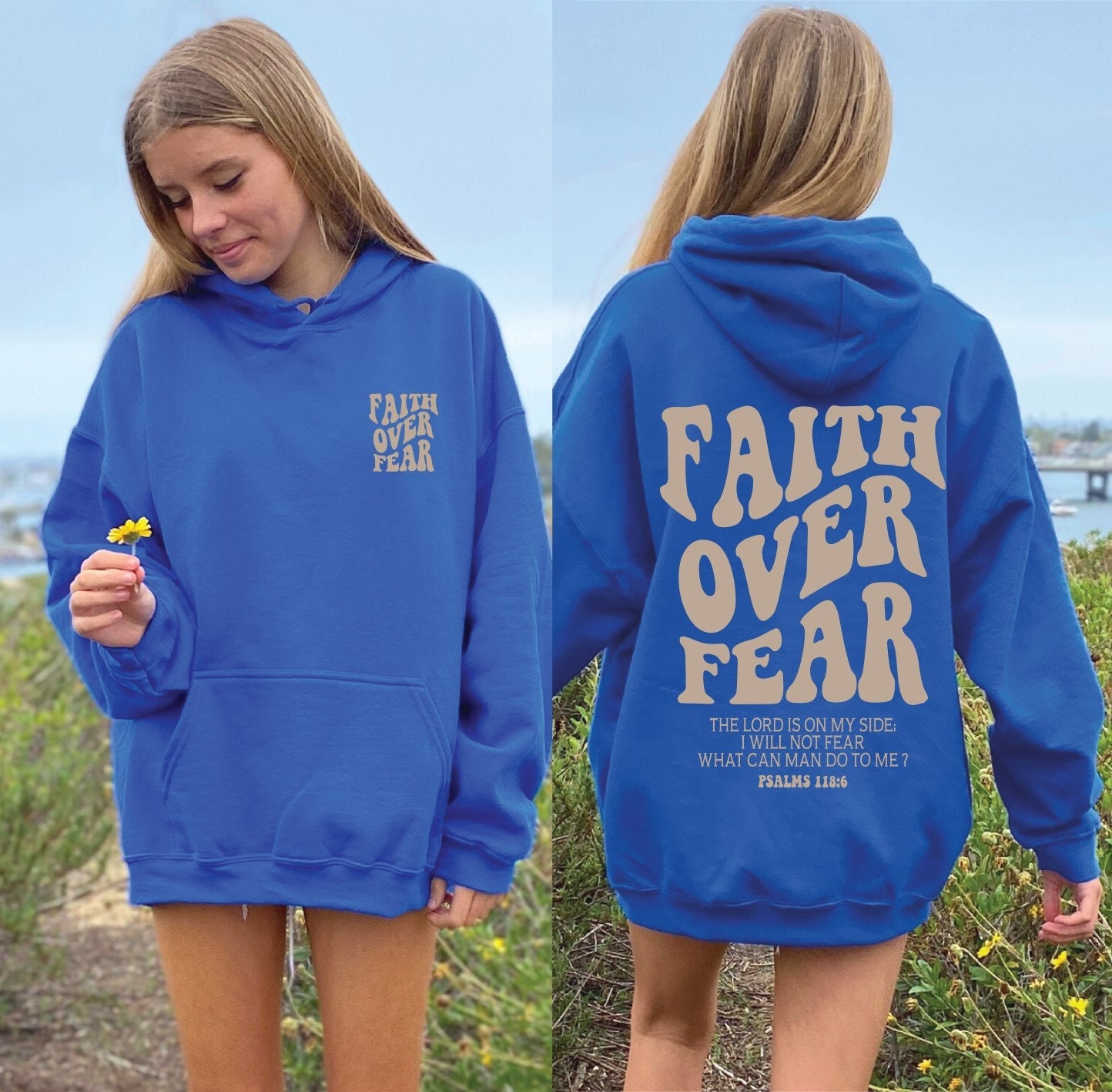 Faith Over Fear Christian Hoodie,Christian Sweatshirt,Jesus Hoodie,Comfort Colors Bible Verse Shirt,Noel Gift Shirt,Church Shirt,Baptism Tee
