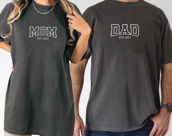 Comfort Colors® Custom Mama and Dad Shirts, New Dad Shirt, Gift for New Mom, Pregnancy Announcement Shirt, Gift For Mom and Dad Shirt