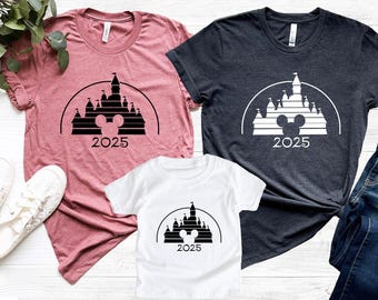 Retro Disney Family Shirt, Disney Vacation Shirt, Retro Castle Mickey Mouse 2025, Disneyworld shirt, Disneyland shirt, Magic Kingdom Shirt