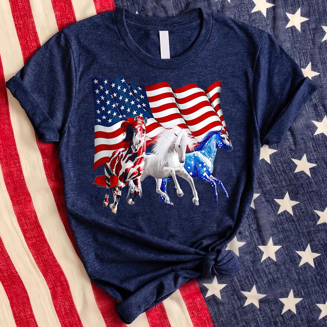 Horse Freedom Colors Shirt Horse Lovers Horse American Flag Etsy