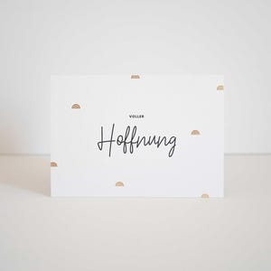 Voller Hoffnung | Veredelte Karte mit Regenbogenmotiv | Postkarte | Mutmach-Karte | Grußkarte | Christliche Karte | Hoffnungsvolle Botschaft
