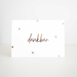 Dankbar | Veredelte Postkarte mit kleinen Sonnen | Dankeskarte | Grußkarte | Dankbarkeit | Christlich | Glaube | Ermutigung | Segen