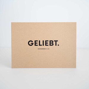 Christliche Postkarte Geliebt | Osterkarte, Grußkarte mit Bibelvers Johannes 3,16 |