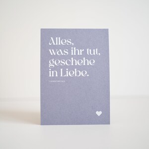 Alles geschehe in Liebe | Moderne, christliche Karte mit Bibelvers für Hochzeit, Hochzeitstag & Jahrestag | Paar Geschenk | Muttertagskarte