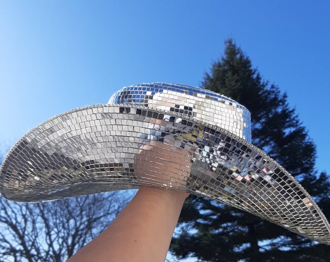 Beyonce Disco Ball Cowboy Hat Disco Ball Hat Bachelorette Hat Mirror