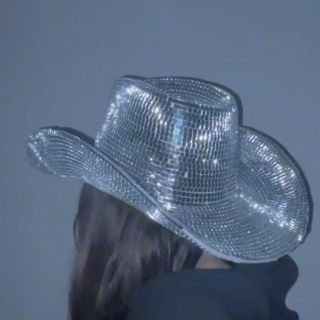 Beyonce Disco Ball Cowboy Hat Disco Ball Hat Bachelorette Etsy Canada
