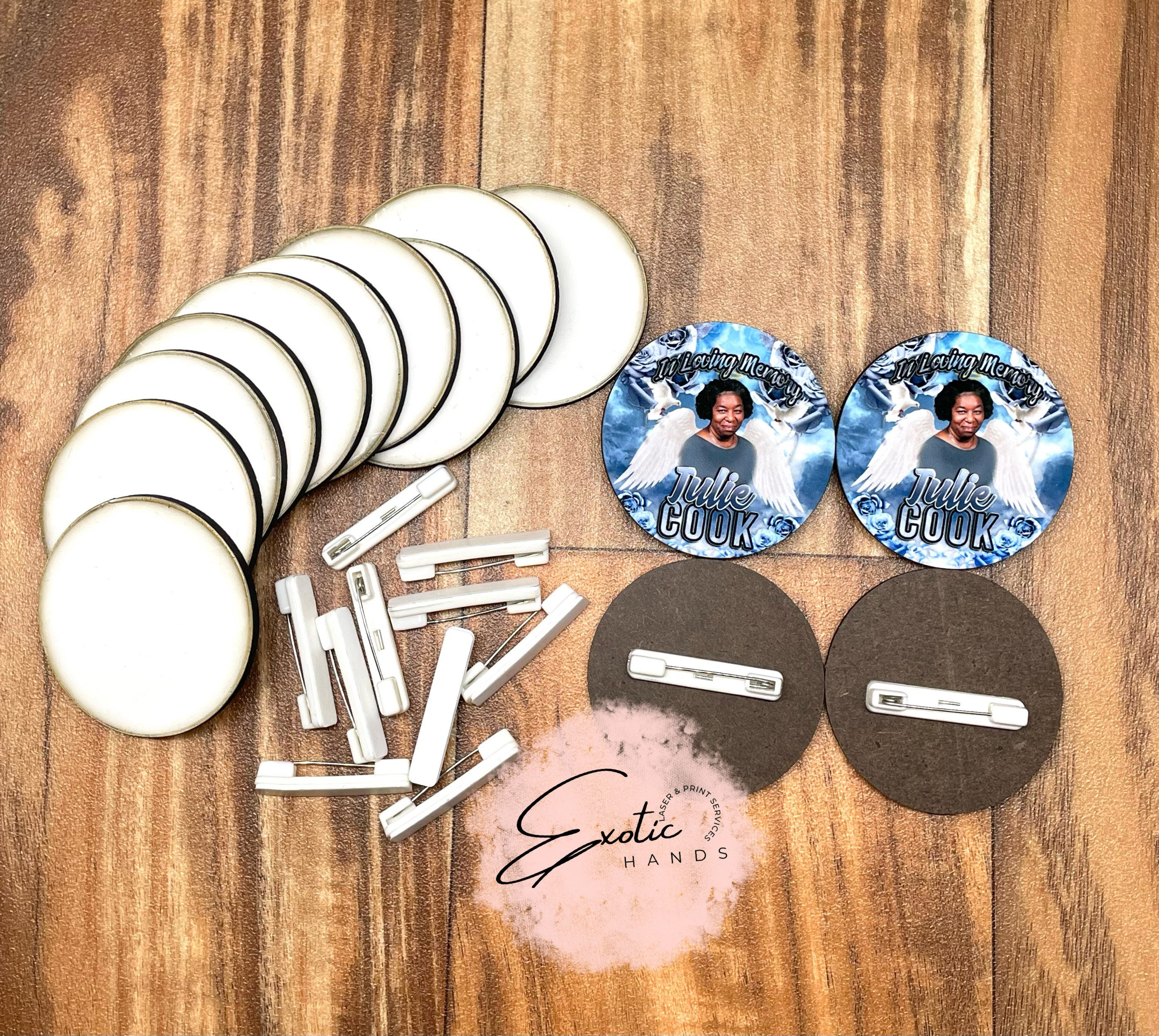  Retrowavy 70 Pcs Sublimation Buttons Blanks with Pins DIY  Sublimation Lapel Pin Blanks Sublimation Pins Buttons Silver Blank Aluminum  Sheet with Butterfly Pin Backs for DIY Craft Jewelry Making Supply