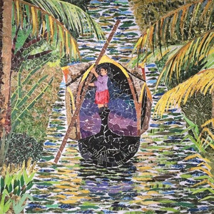 Backwaters | 11.7&quot; x 16.5&quot; Limited Edition Unframed Print | 18-Year-Old Indian Artist | Kerala | Great Gift | Popular Purchase | Video