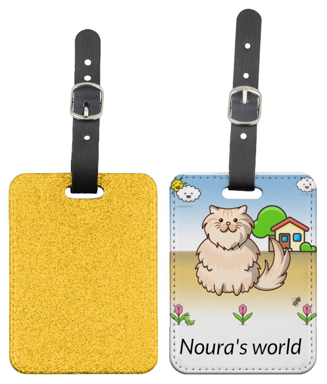 Cute Luggage Tag to Personalise Your Luggage Cartoon Cat Etsy